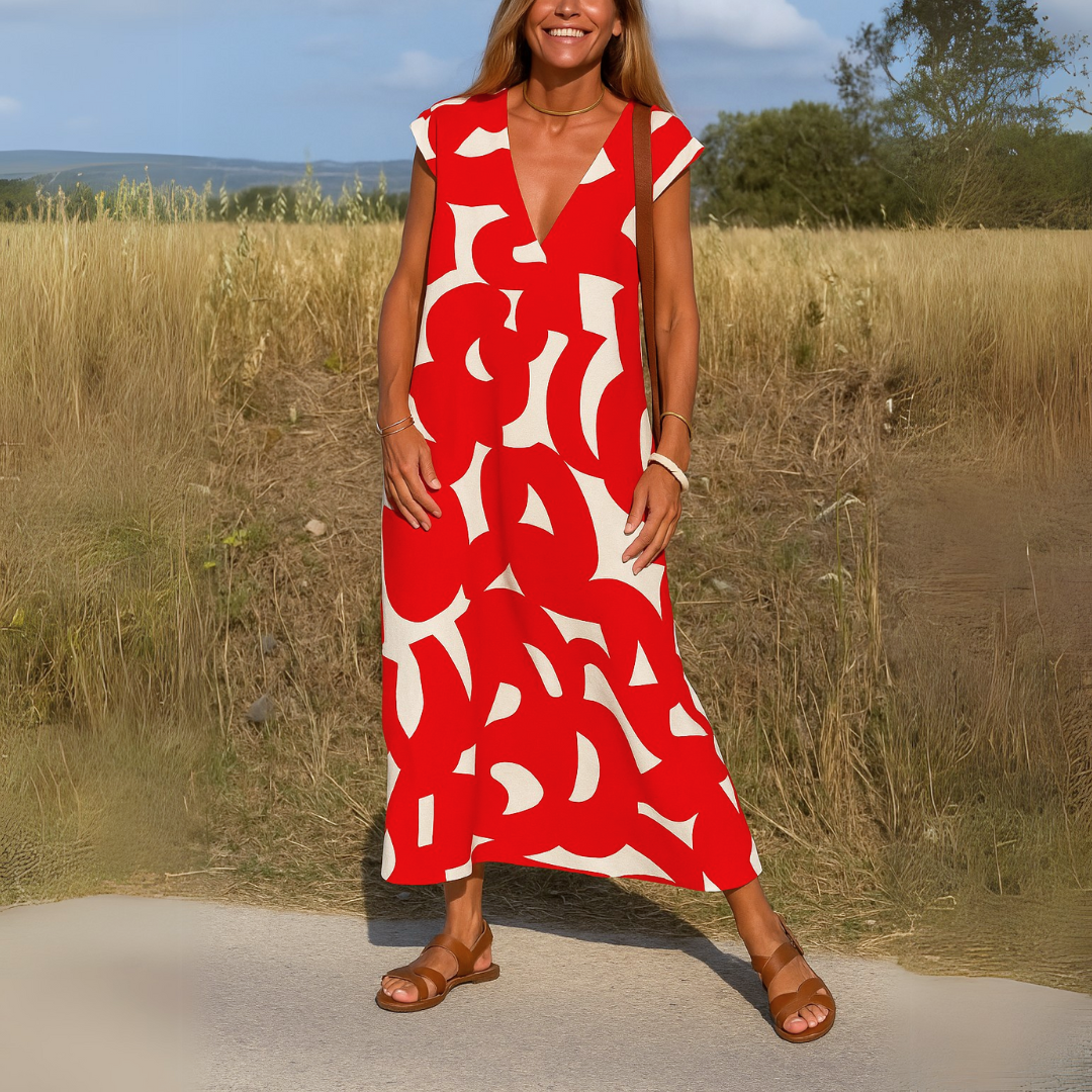 Valérie | Robe fluide à col V