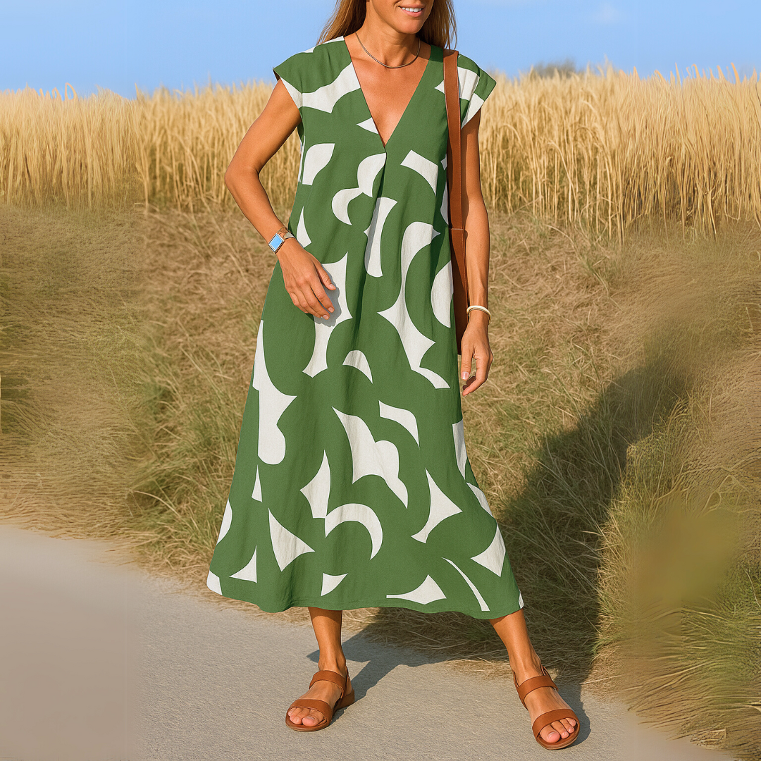 Valérie | Robe fluide à col V