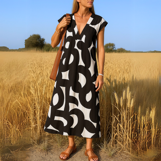 Valérie | Robe fluide à col V