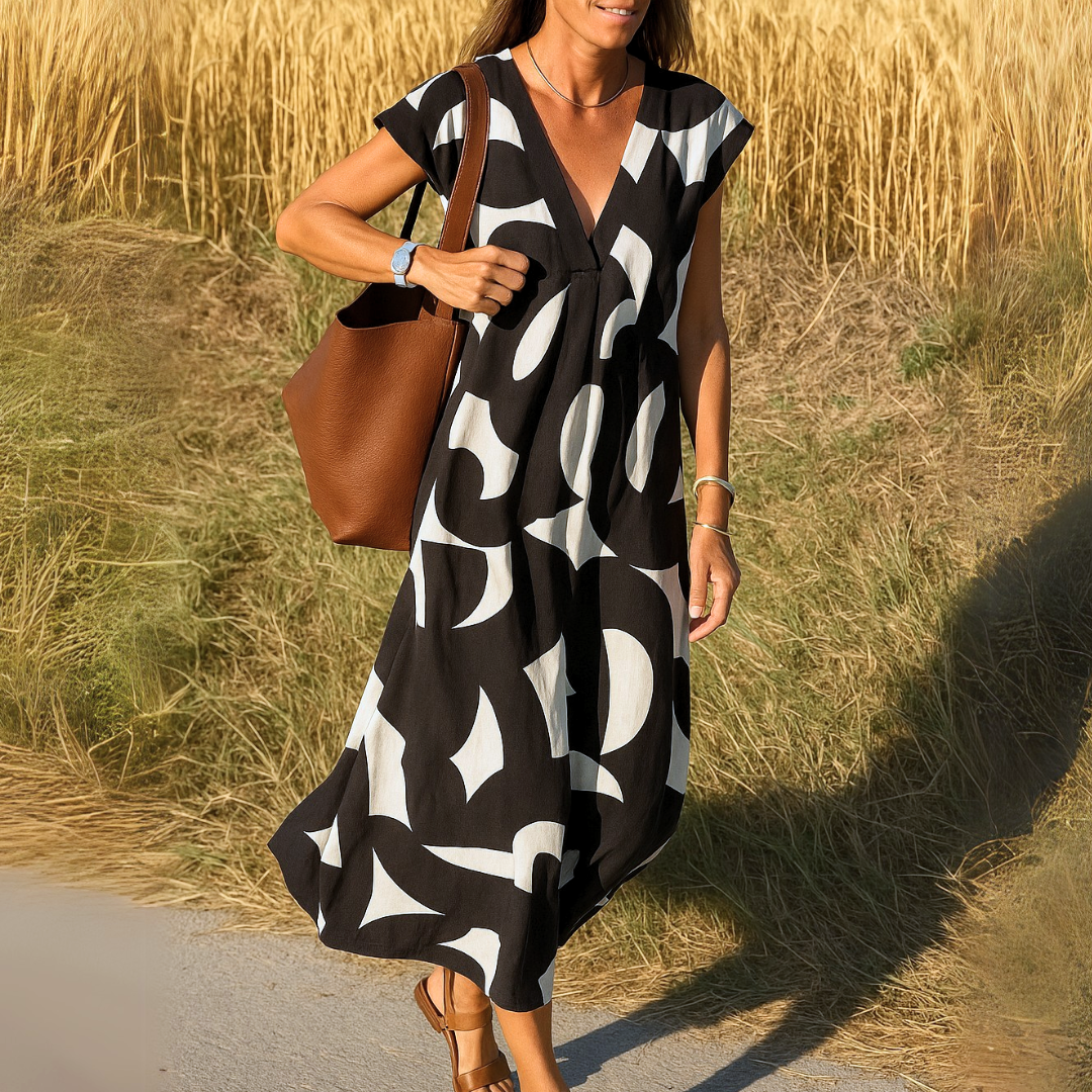 Valérie | Robe fluide à col V