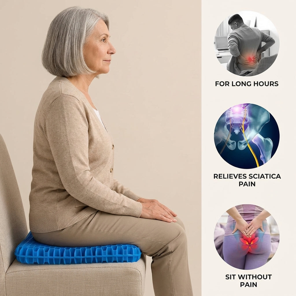 Ergonomic Gel Cushion for Comfortable Seating and Immediate Relief