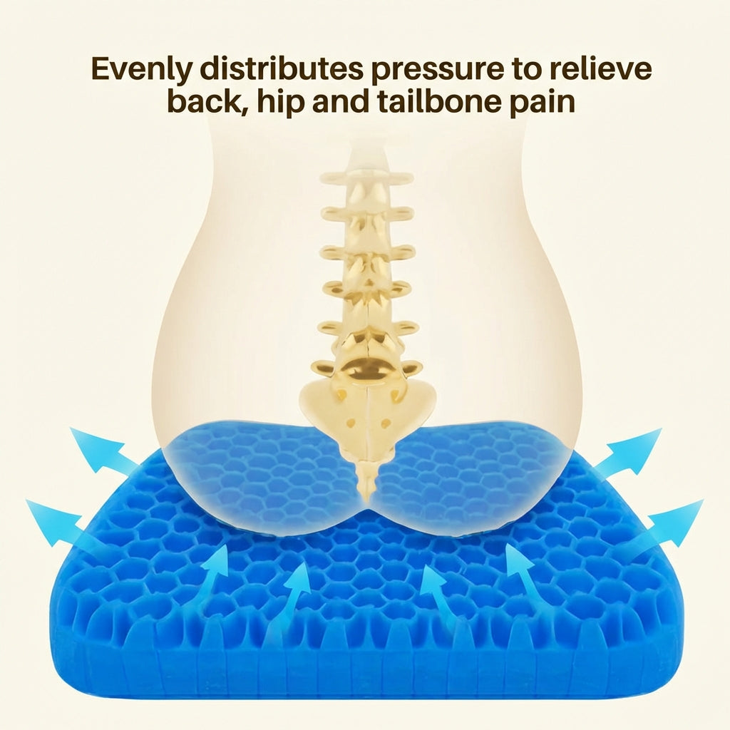 Ergonomic Gel Cushion for Comfortable Seating and Immediate Relief